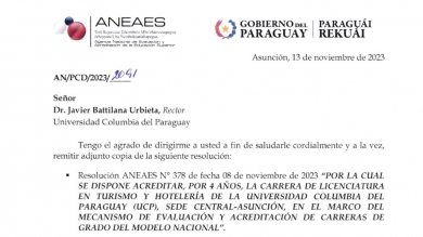 Turismo y Hotelería acreditada por la ANEAES