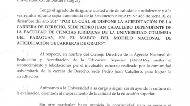 Acreditación de la Carrera de Derecho por la ANEAES