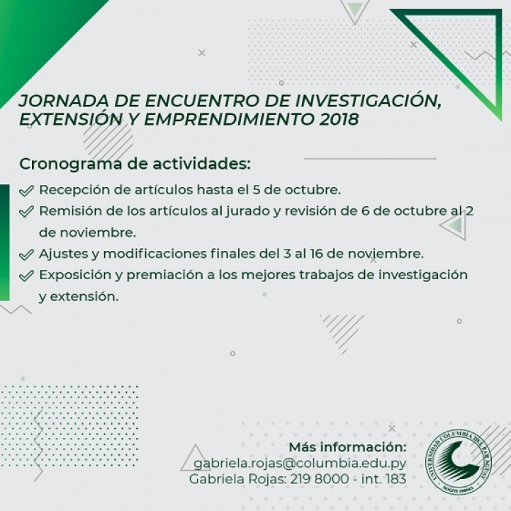 La jornada de encuentro de investigación, extensión y emprendimiento 2018