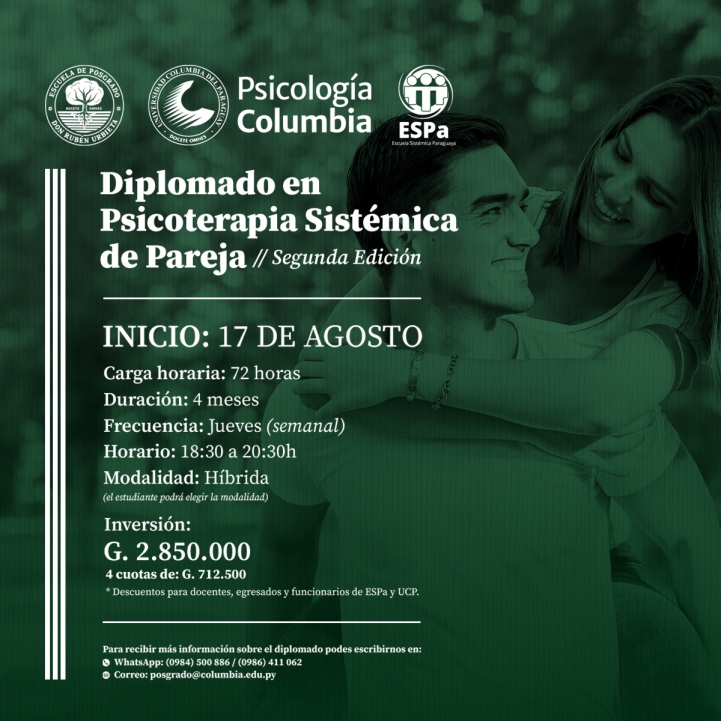  Diplomado en Psicoterapia Sistémica de Pareja, Segunda Edición