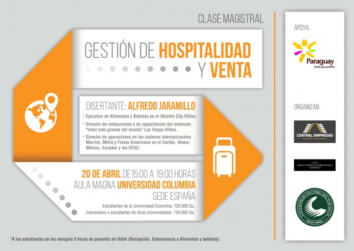 Clase Magistral &quot;Gestión de hospitalidad y venta&quot;