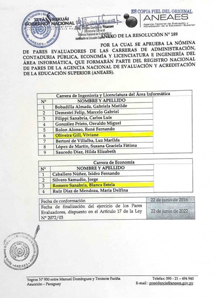 Nuevos pares evaluadores de la ANEAES