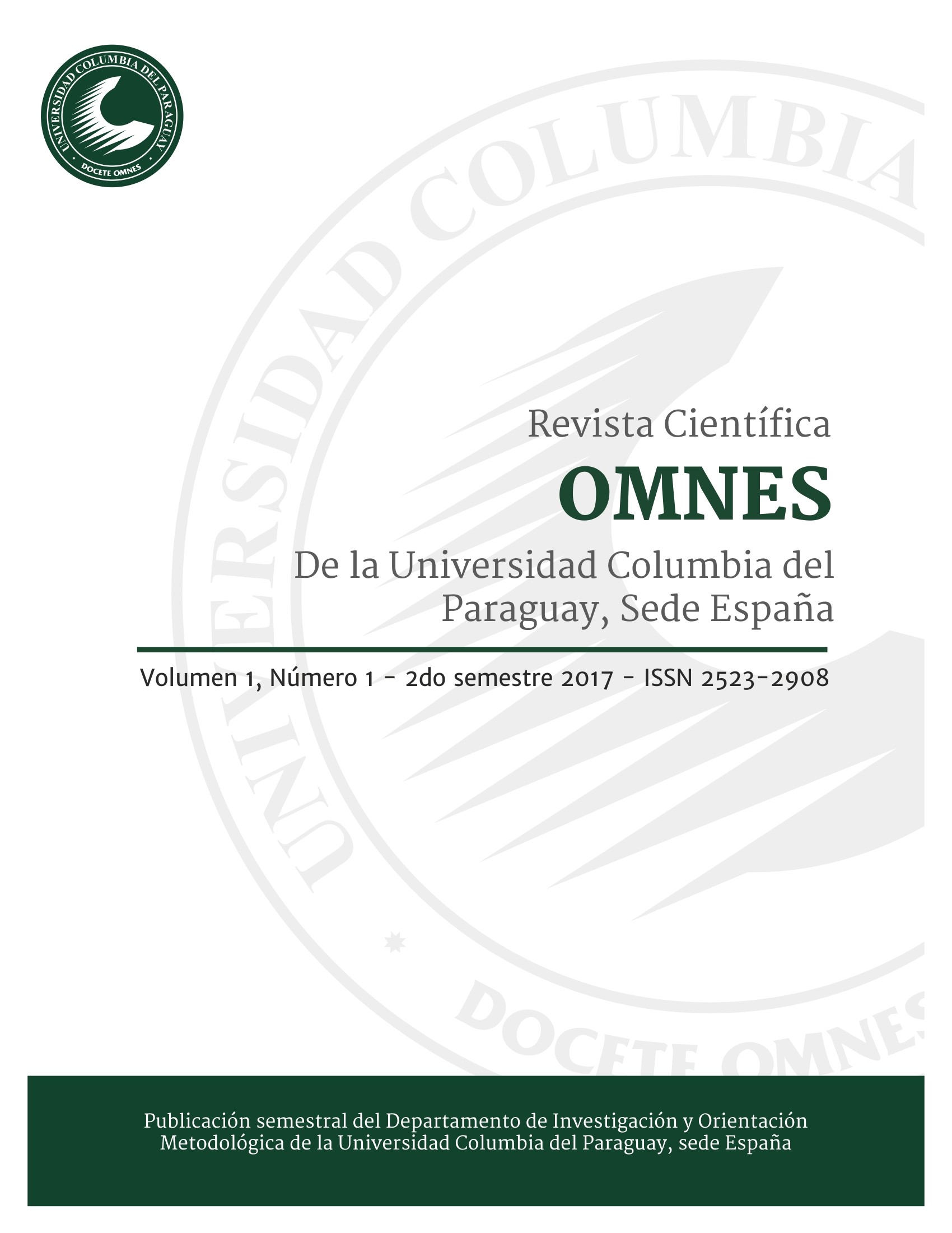 Portada de la Revista Científica OMNES Número 1